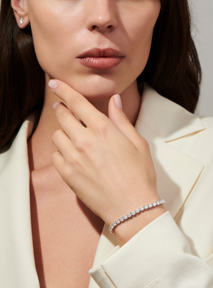 Теннисный браслет c муассанитами 10 карат*