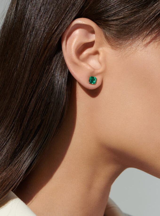 Пусеты с изумрудами 2 карата