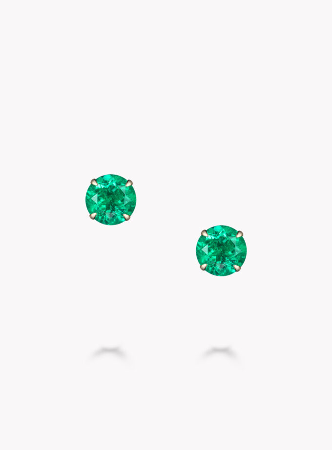 Серьги трансформеры с изумрудами и муассанитами