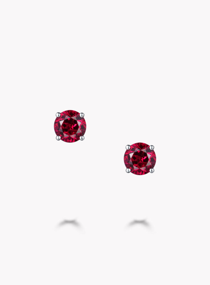 Серьги трансформеры с рубинами и муассанитами