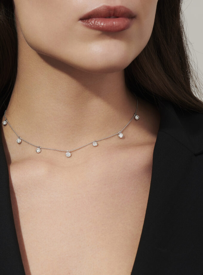 Колье-чокер Classic, белое золото, 1,57 карат