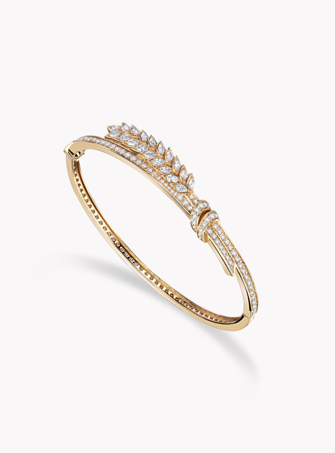 Браслет "Колос", желтое золото, бриллианты, 2,3 карата