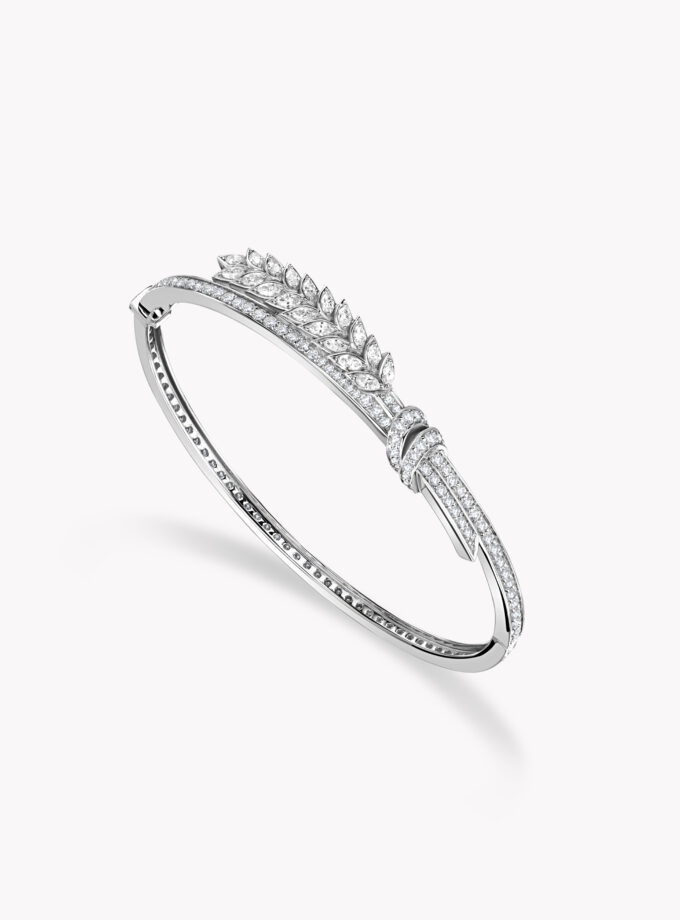 Браслет "Колос", белое золото, бриллианты, 3 карата