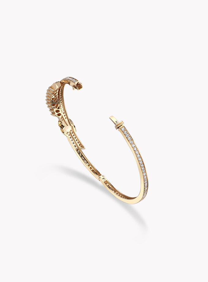 Браслет "Колос", желтое золото, бриллианты, 2,3 карата