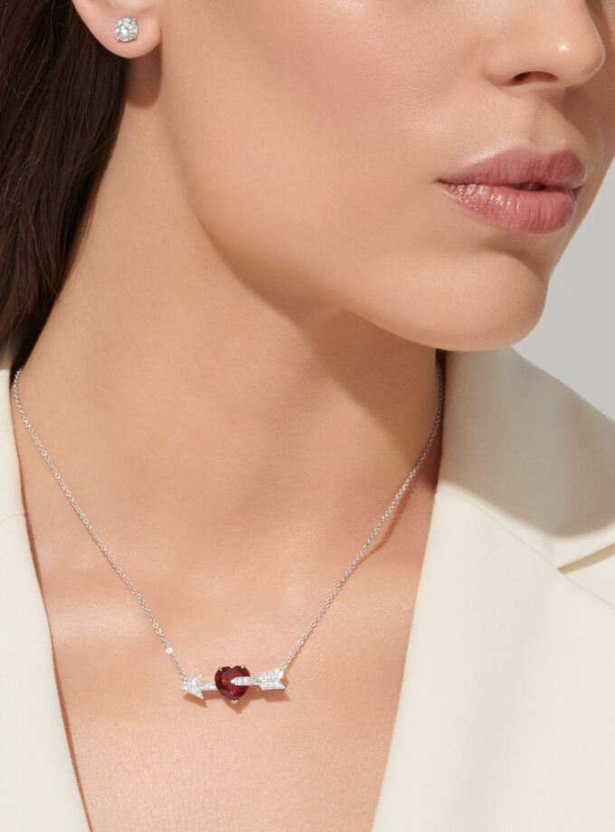 Колье LOVE c рубином и бриллиантами