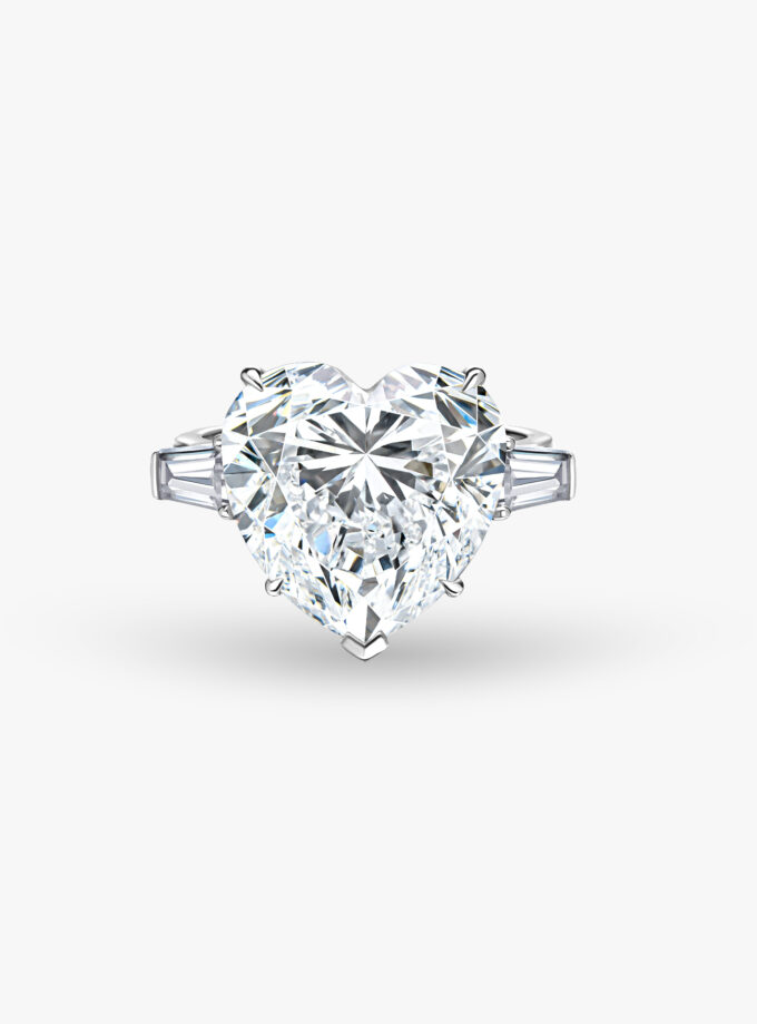 Кольцо с муассанитом огранка сердце