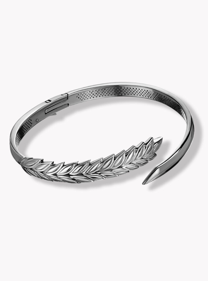 Браслет колос черный родий