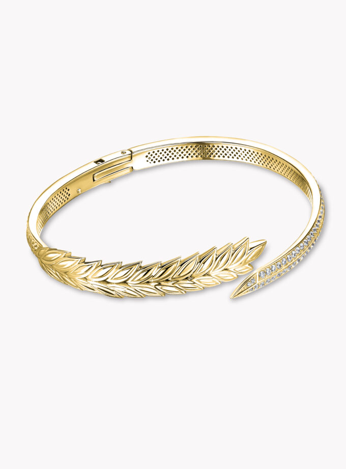 Браслет позолоченный колос с фианитами