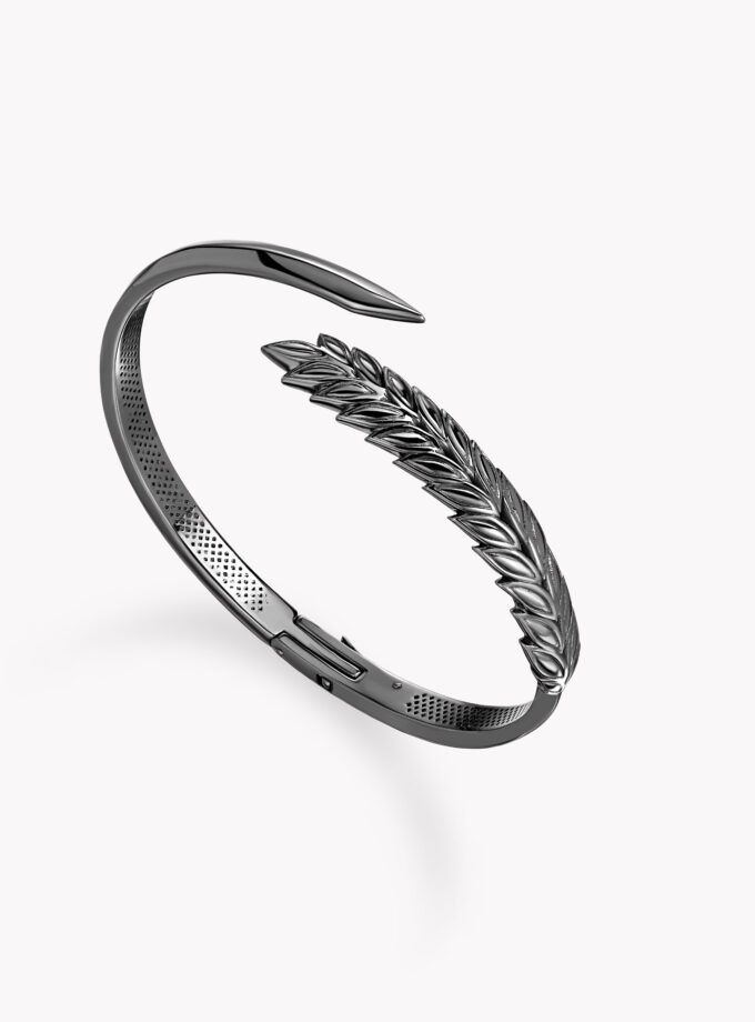 Браслет колос черный родий