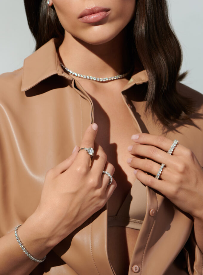 Теннисный браслет c муассанитами 10 карат*