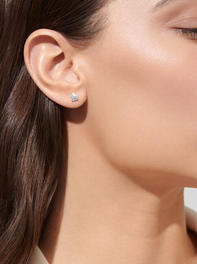 Пусеты с муассанитами 1 карат*