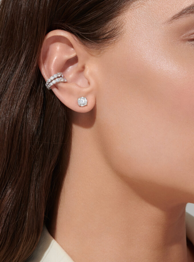 Золотой кафф с муассанитами 1,03 карата