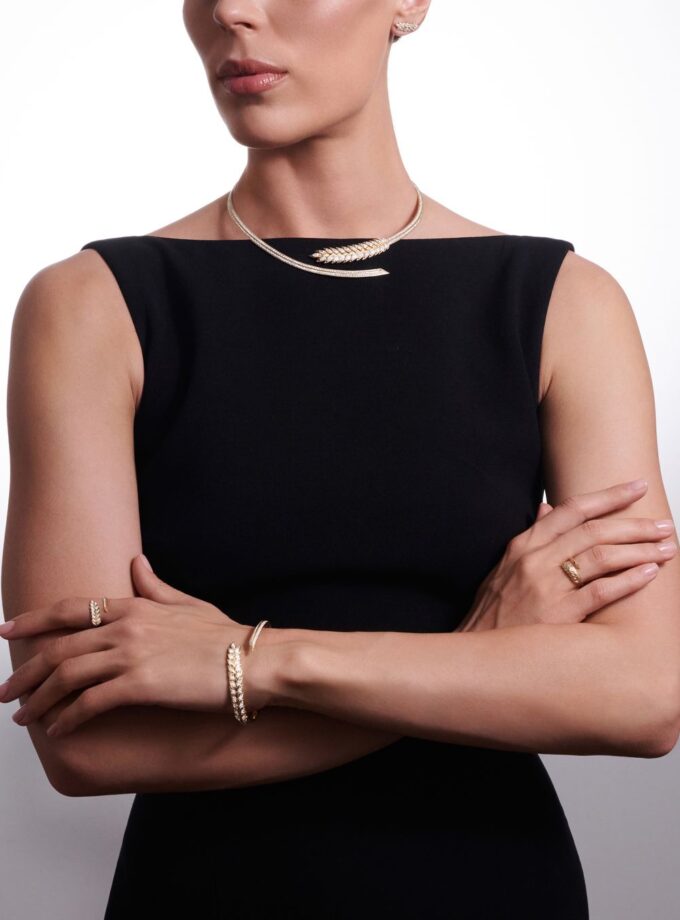 Чокер колос желтое золото с бриллиантами