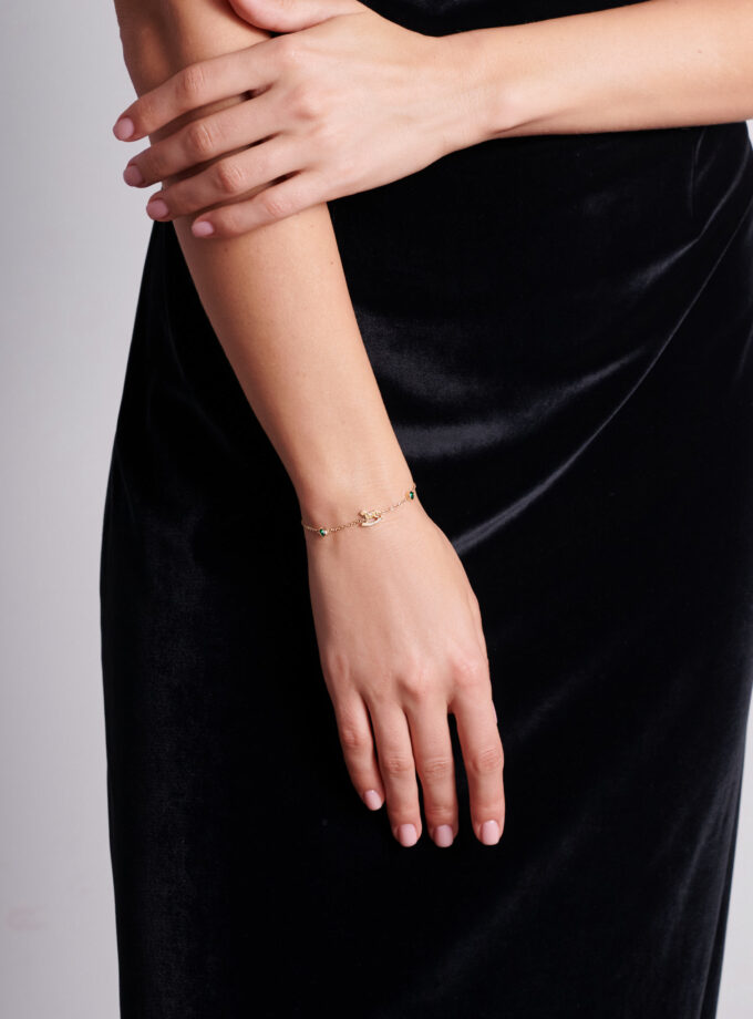 Браслет TOY с бриллиантами и изумрудами