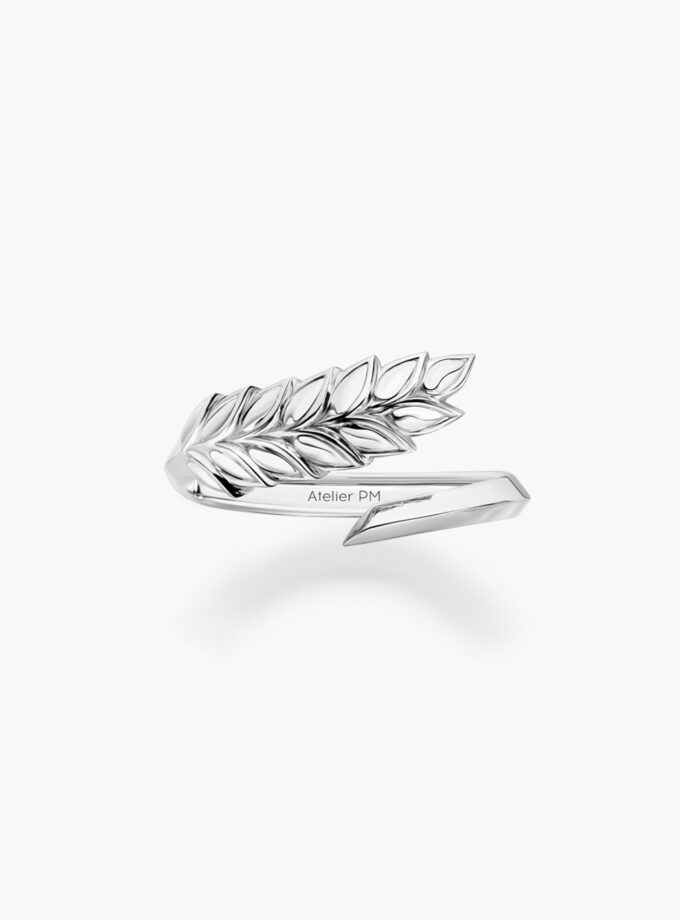 Кольцо серебряный колос