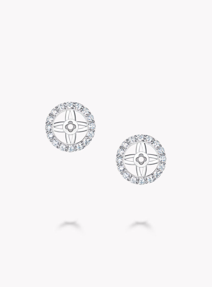 Серьги трансформеры с сапфирами и муассанитами