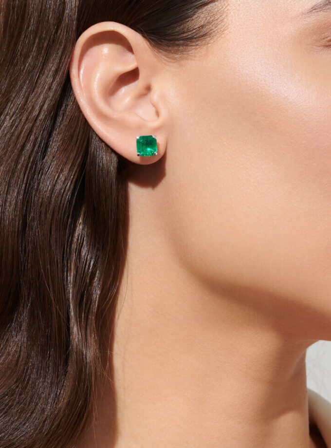 Пусеты с изумрудами 4,14 карат