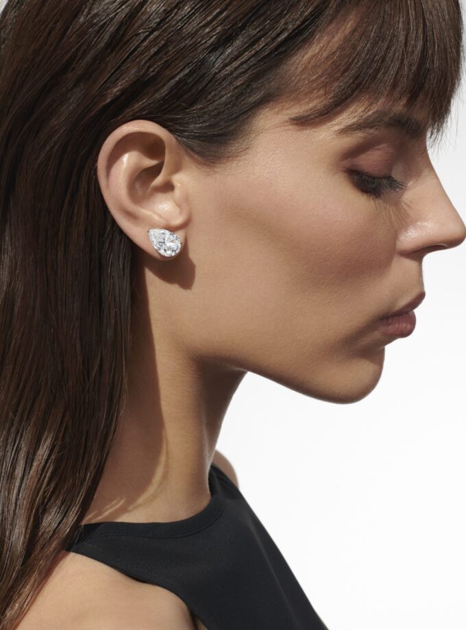 Пусеты с муассанитами огранка груша 13 карат*