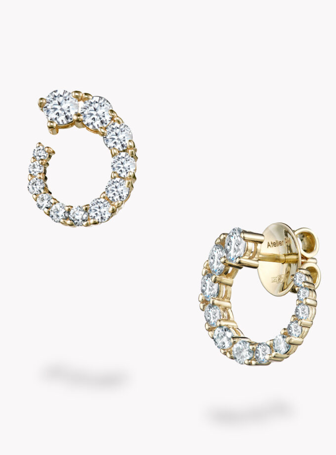 Золотые серьги с муассанитами 2,45 карата