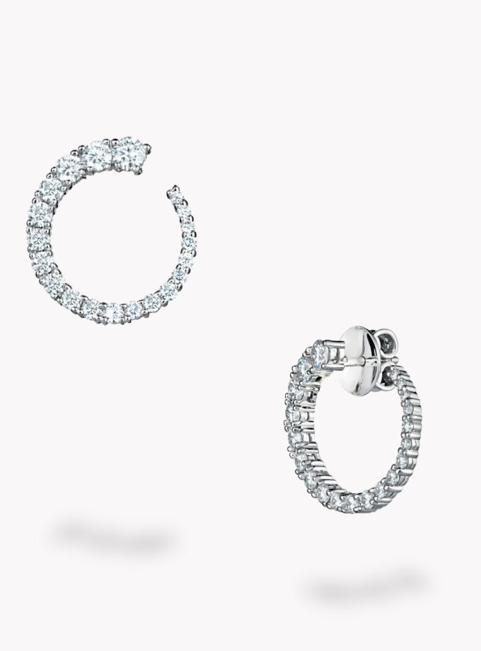 Золотые серьги с муассанитами 2,84 карата