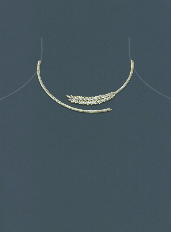 Чокер колос желтое золото с бриллиантами