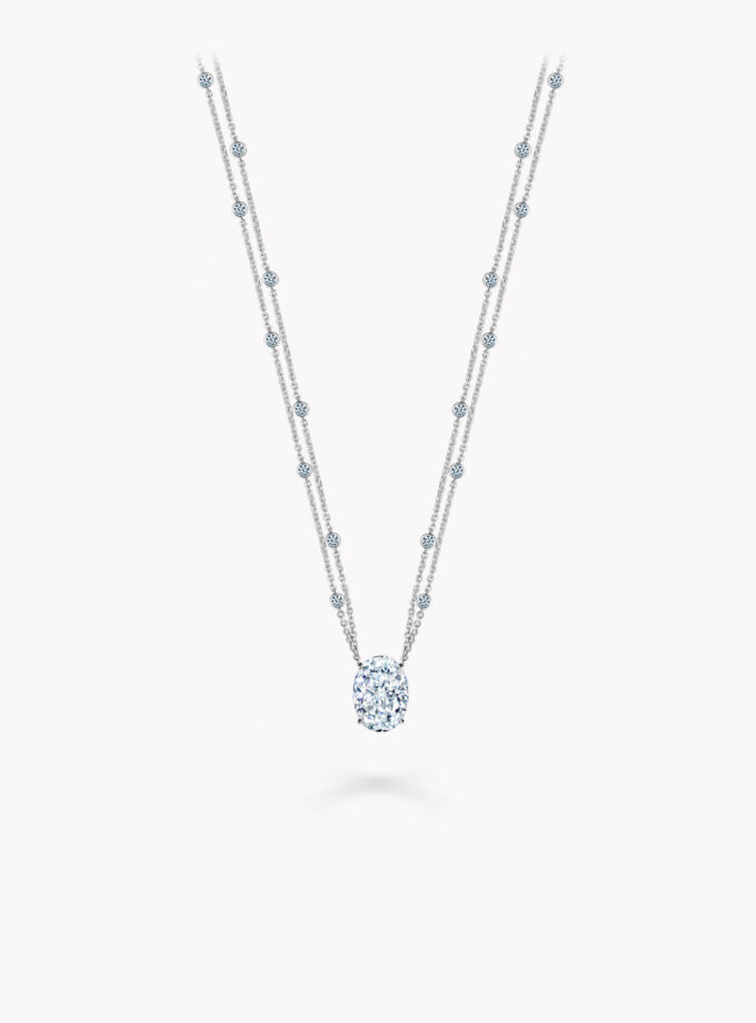 Колье с муассанитами огранка Овал 10,16