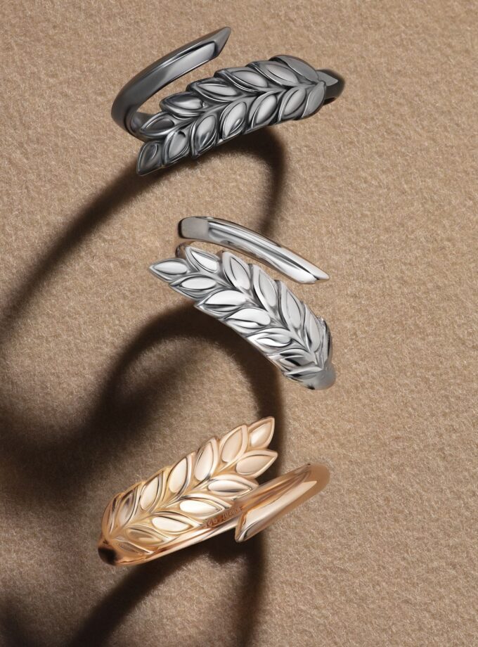 Кольцо серебряный колос