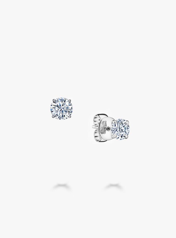 Пусеты с муассанитами 1 карат*